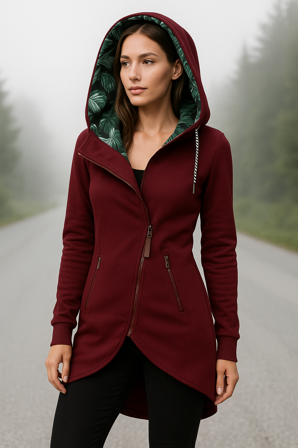 Dames Vannavstøtende Hoodie med Blomsterprint 2