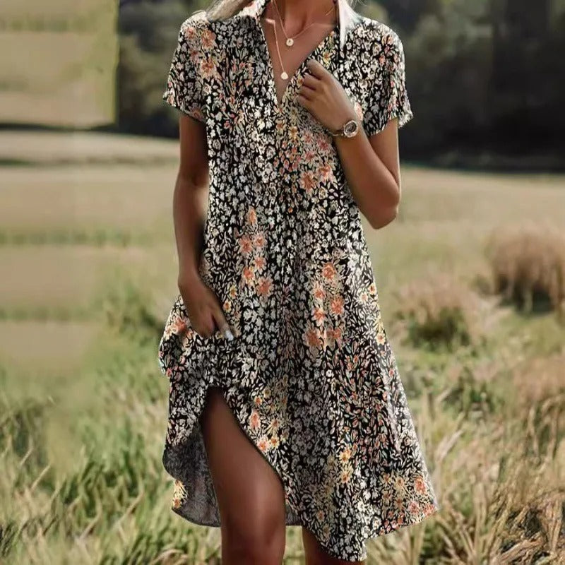 Dames Zomerjurk V-hals Boho-Inspirert 4