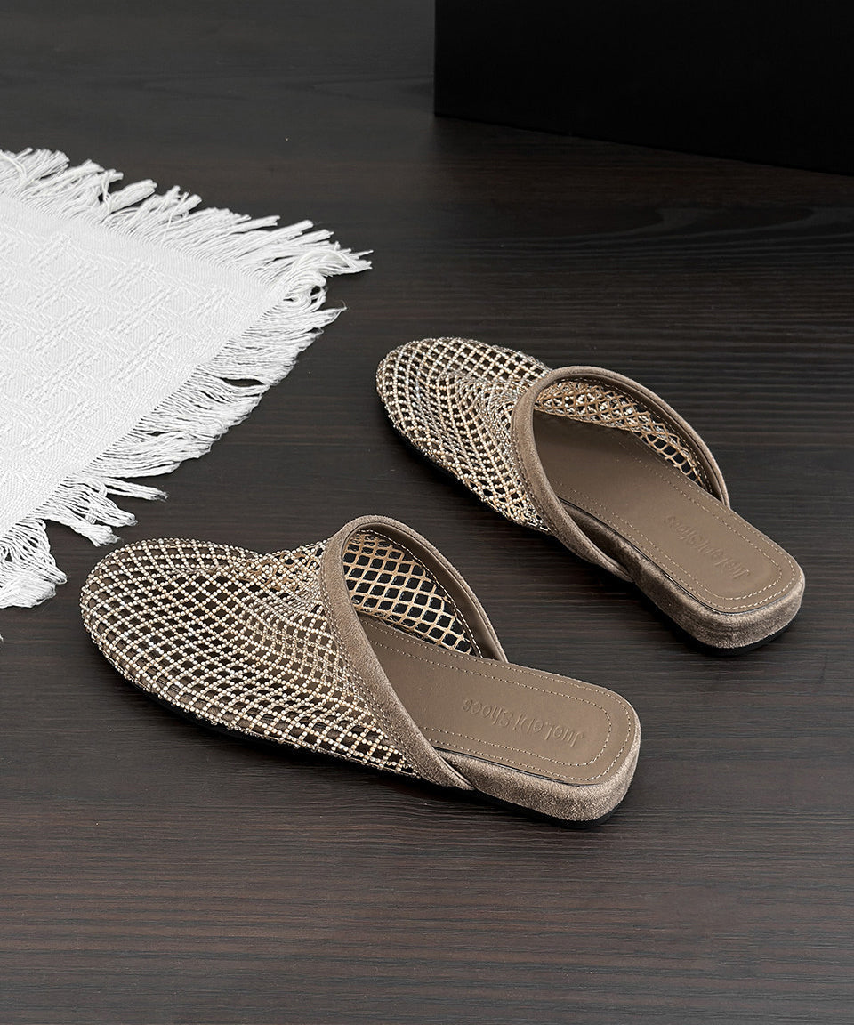 Damesandaler med hullmønster og glitrende detaljer 4