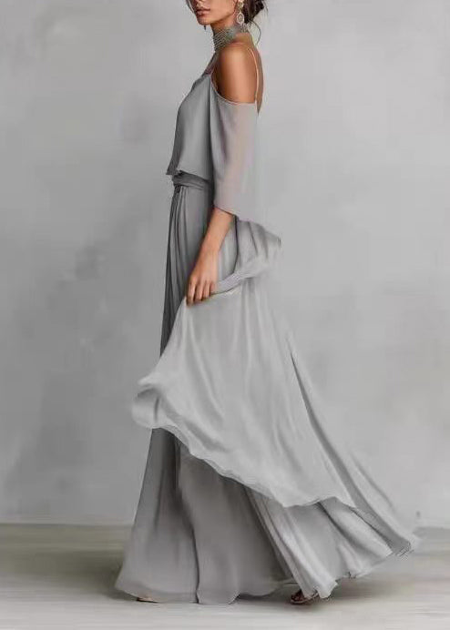 Damesett Asymmetrisk Drapert To Delt Sommerstil 4