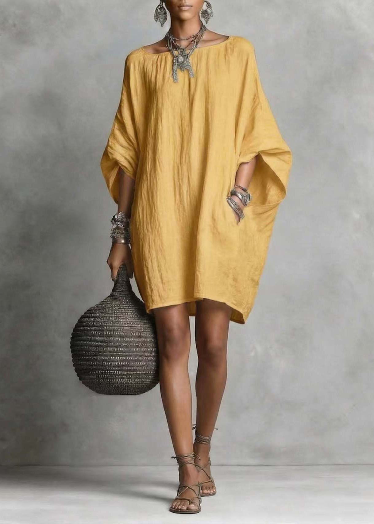 Dameskjole Midilengde Oversized Batwing Erme 4