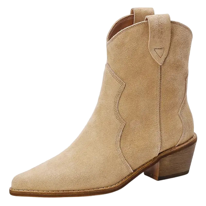 Damestøvler Cowboystil Suede Håndlaget Gummisåle 0