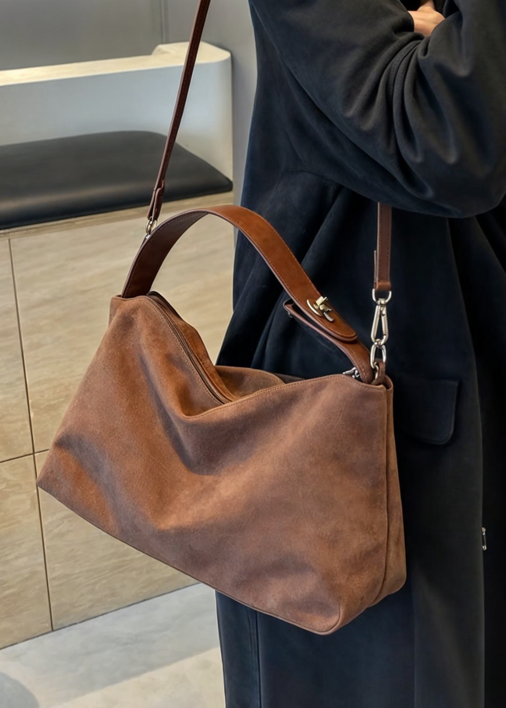 Dametaske Faux Suede MM 4