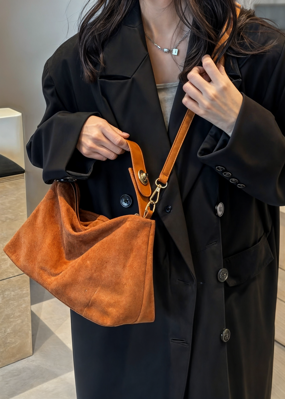 Dametaske Faux Suede MM 5