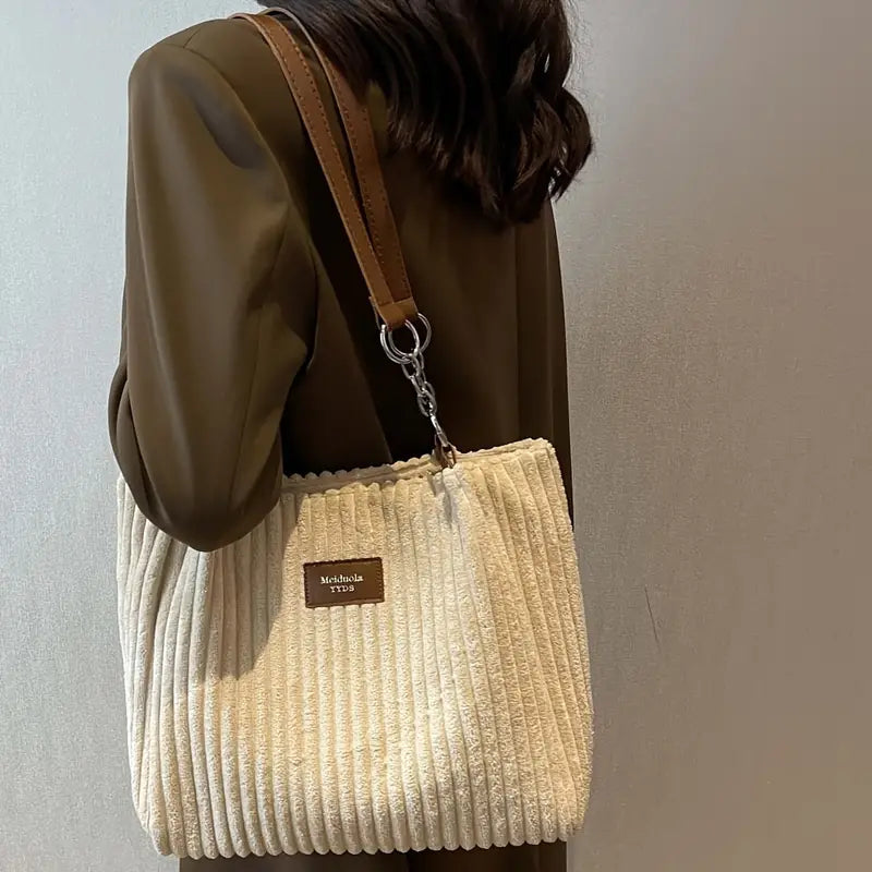 Dametaske Minimalistisk Corduroy Design 5