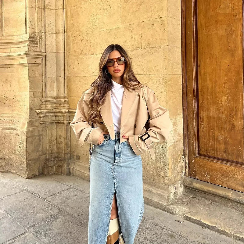 Dametrenchcoat med klassisk design 5