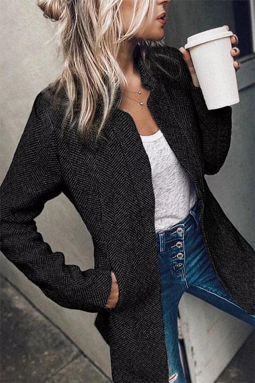 Dressjakke Dame Med Krage og Lommer Modern Fit 1