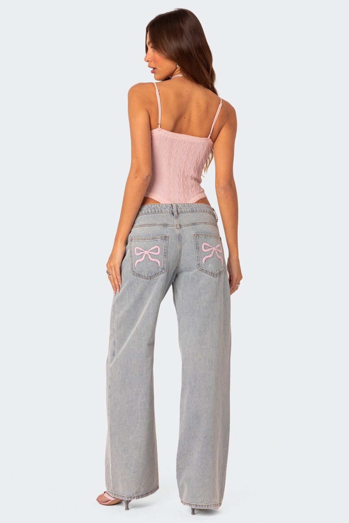 Variant image for Damejeans Blå Flared Elastisk Denim Stilfull-1