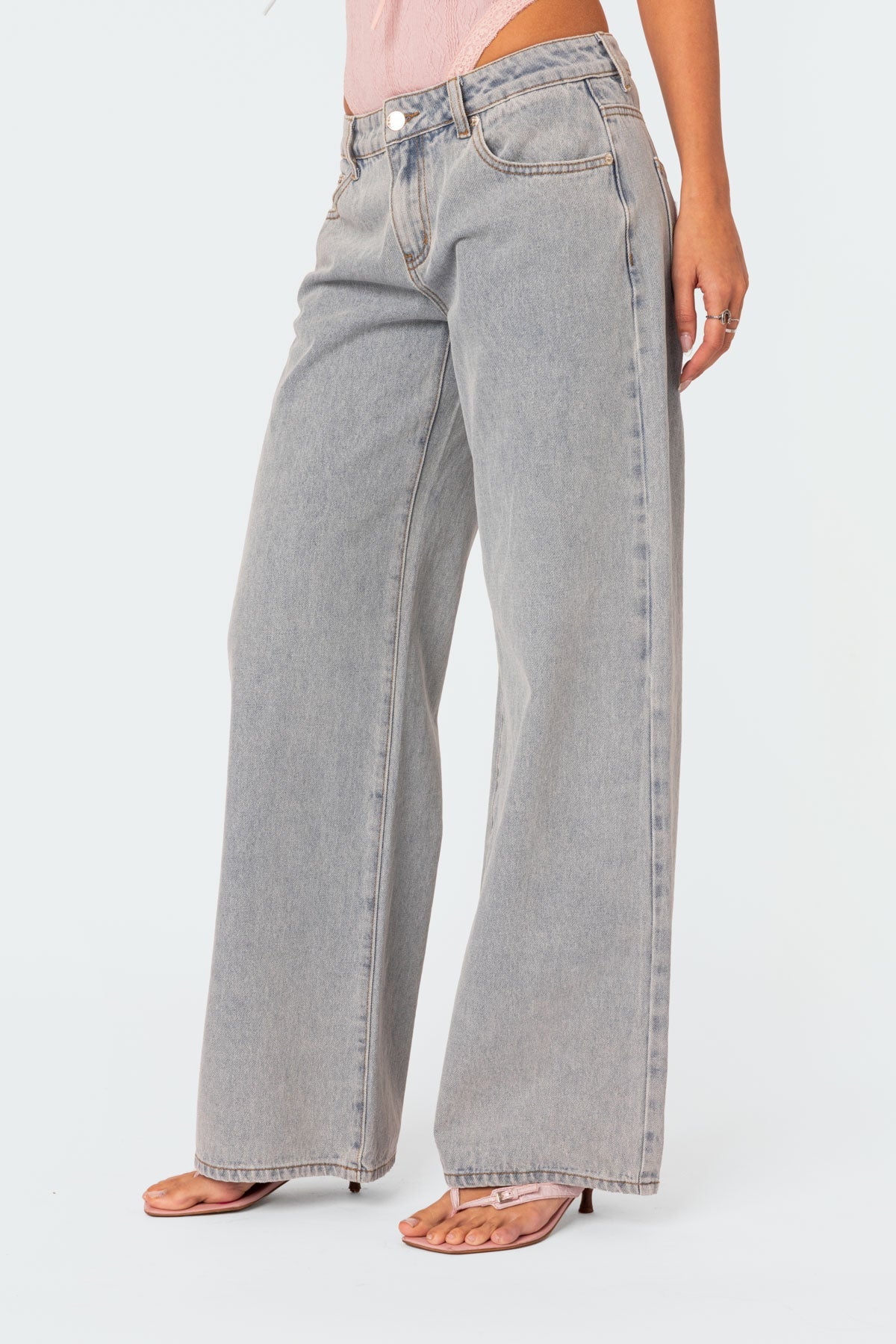 Damejeans Blå Flared Elastisk Denim Stilfull-3