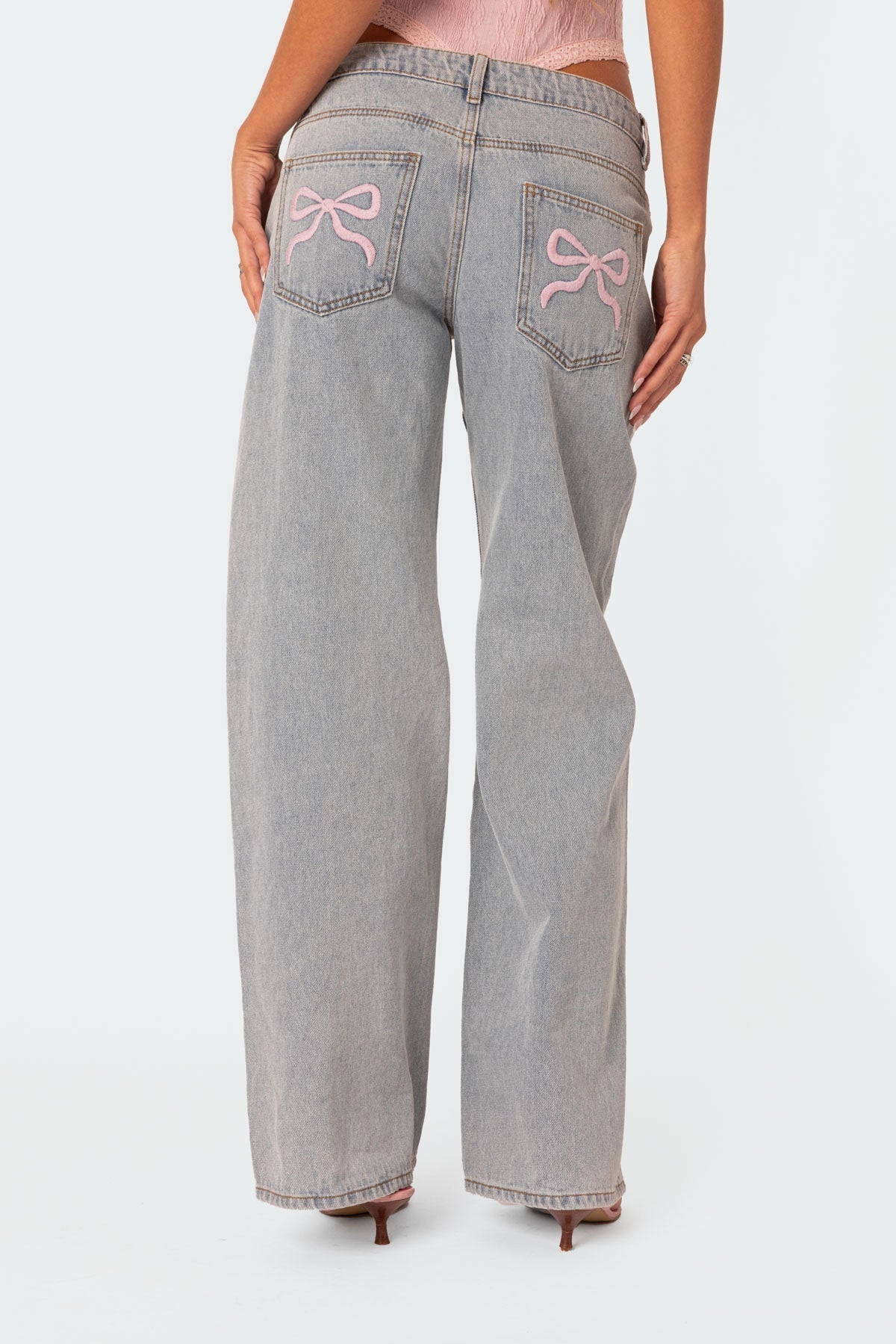Damejeans Blå Flared Elastisk Denim Stilfull-1
