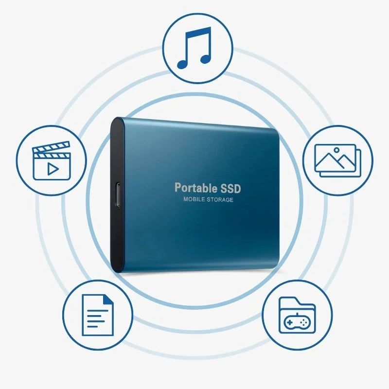 Ekstern SSD Bærbar Aluminium 1TB-30TB Støtsikker og Vannavvisende 7