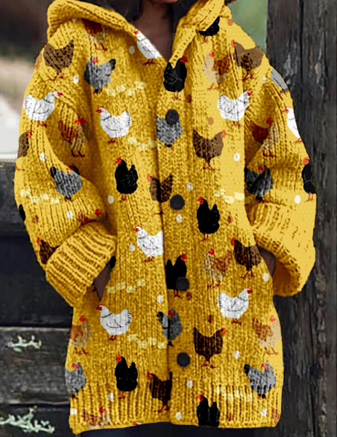 Variant image for Kvinners Cardigan Unik Grafikk Myke Stoffer-9