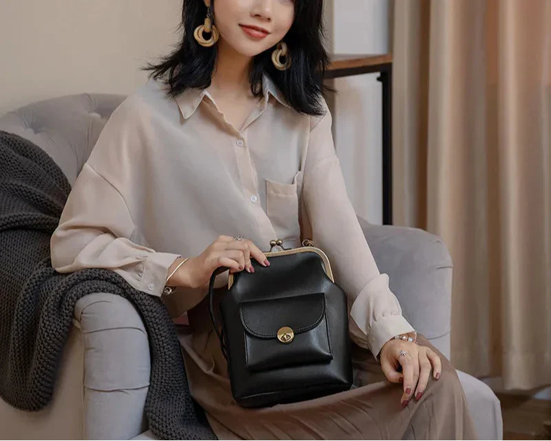 Dame Crossbody Veske Elegant Kunstskinn Justerbar Skulderstropp 6