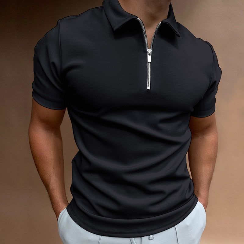 Herre Poloshirt Korte Ermer Komfortabel 100% Bomull-1