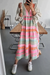 Dame Lang Sommerkjole Fargerik Elegant Lett Stoff-1