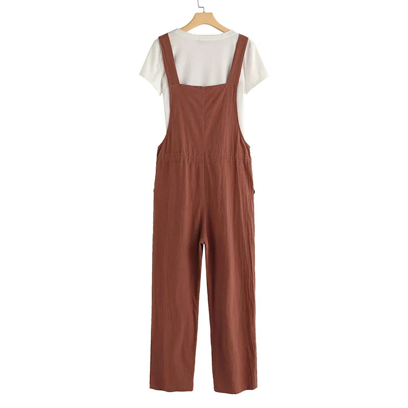 Dame Jumpsuit Uformell Dungarees Pustende Bomull 5