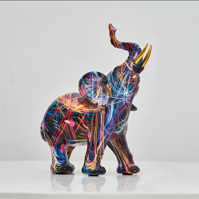 Håndlaget Abstrakt Elefant Skulptur i Kunsthars 1