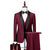 Herre 3-delt Anzugsett Slim Fit Ull 1