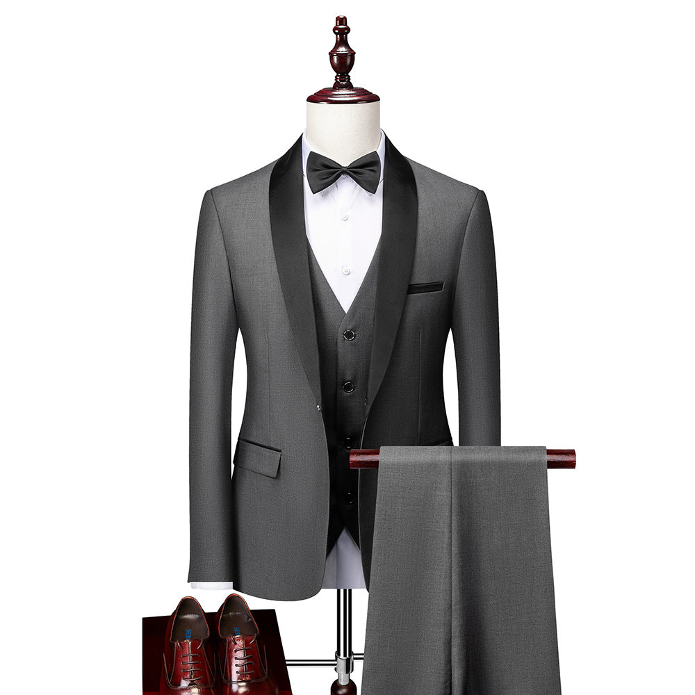 Herre 3-delt Anzugsett Slim Fit Ull 3