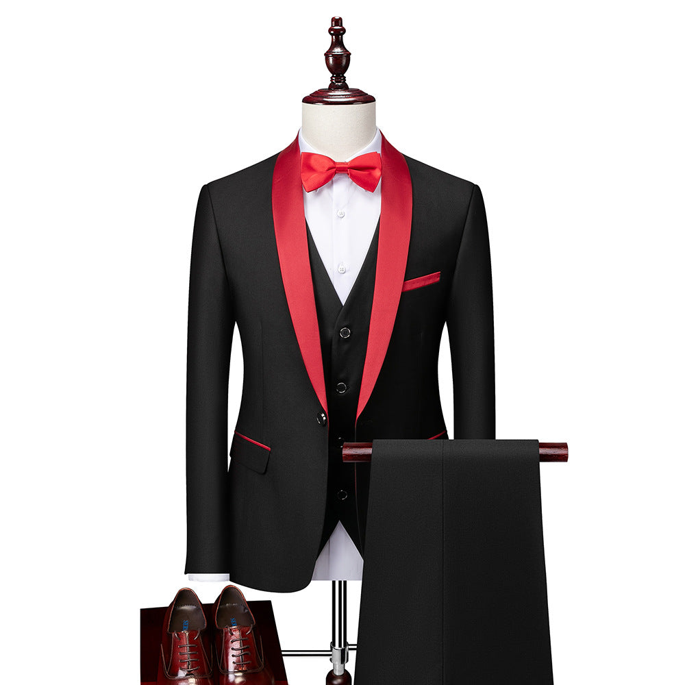 Herre 3-delt Anzugsett Slim Fit Ull 4