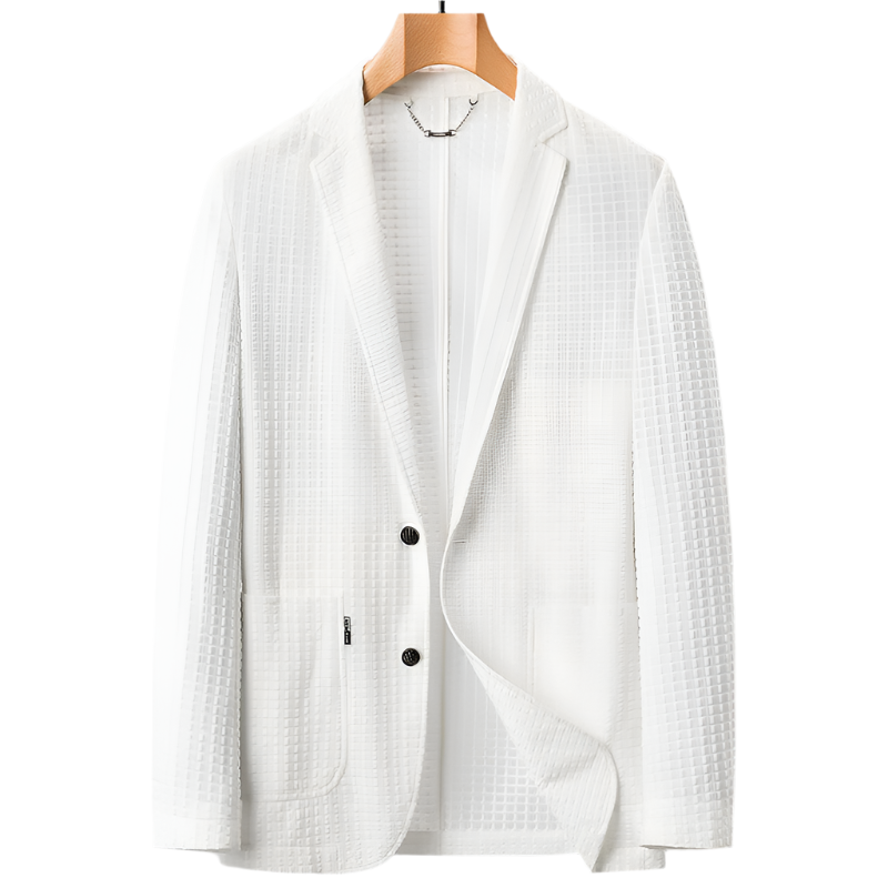 Herre Blazer Elegant Vaffelstrikk Polyester Viskoseblanding 0