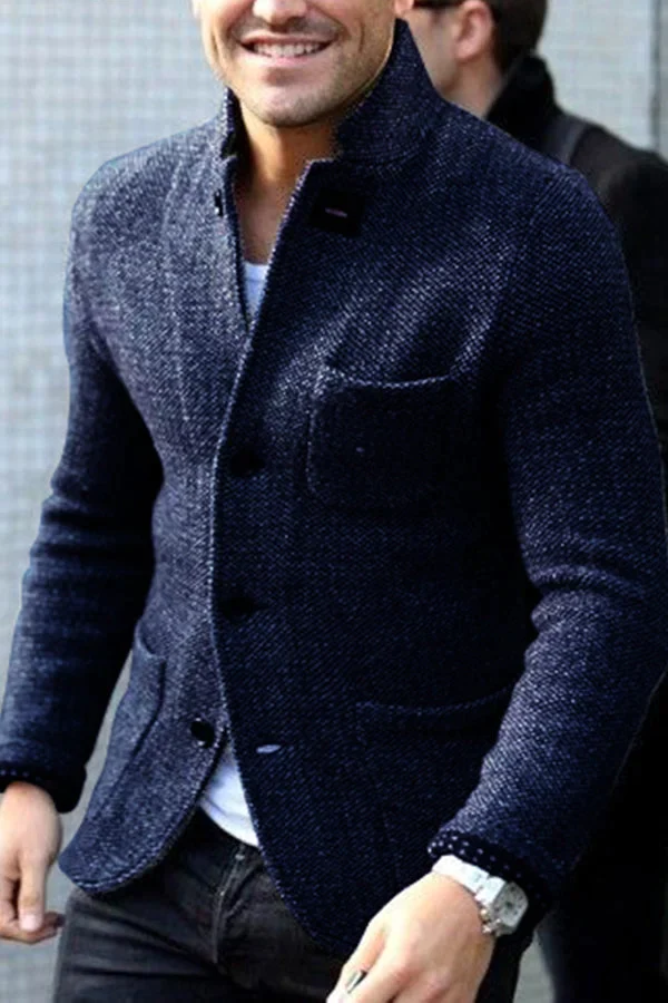 Herre Blazer med Knapp og Dun, Moderne Stil 3