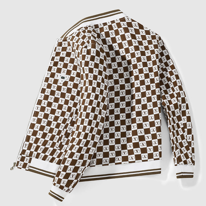 Herre Bomberjakke Retro Sjakkrute 3