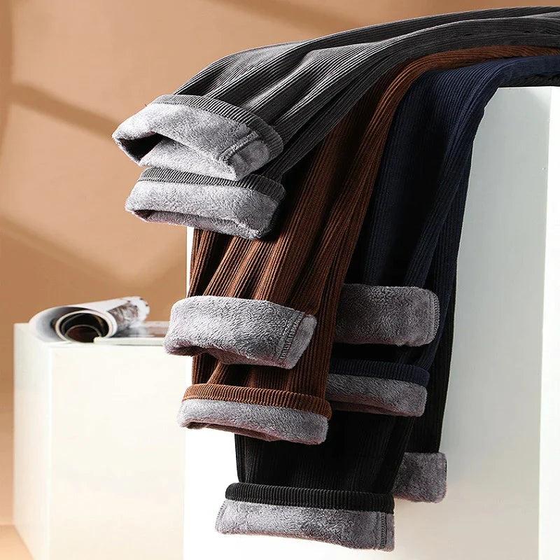 Herre Bukser Corduroy Med Fleece Fôr Komfortable og Allsidige 1