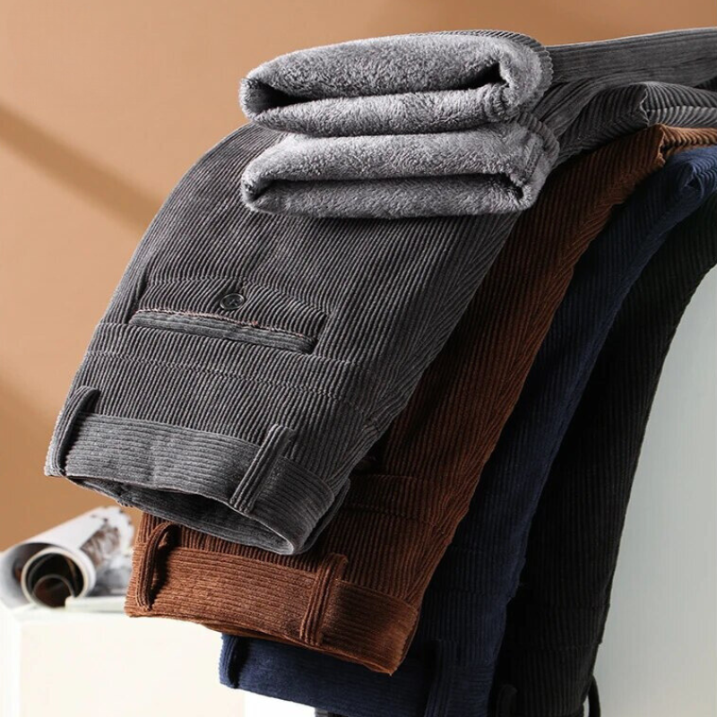 Herre Bukser Corduroy Med Fleece Fôr Komfortable og Allsidige 3