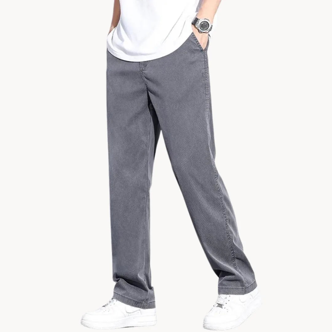 Herre Bukser Rette Baggy Jeans med Brede Ben 3