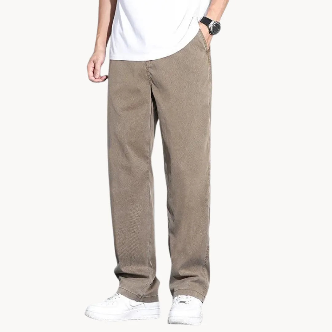 Herre Bukser Rette Baggy Jeans med Brede Ben 5