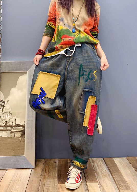 Herre Bukser med Applikasjon i Denim 1