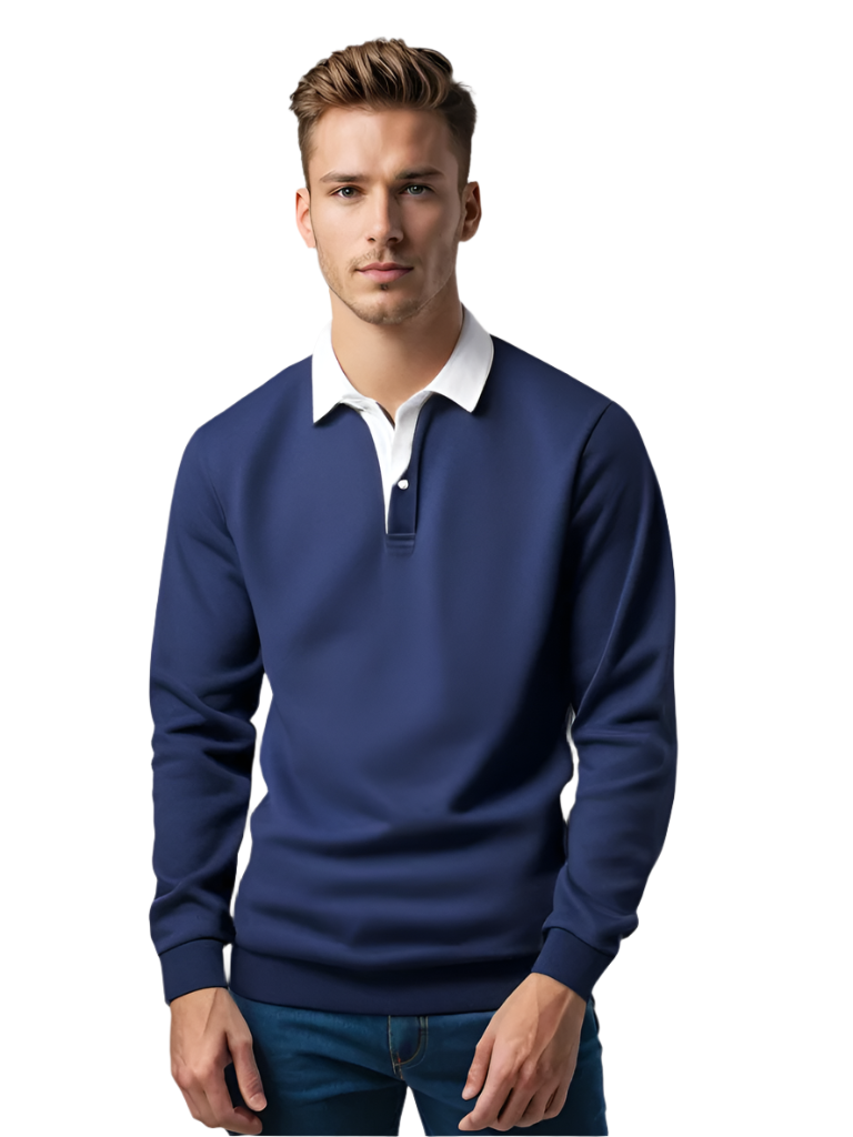 Herre Business Casual Genser med Knappestolpe 0