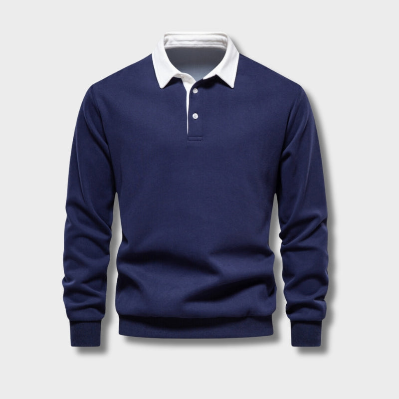 Herre Business Casual Genser med Knappestolpe 1