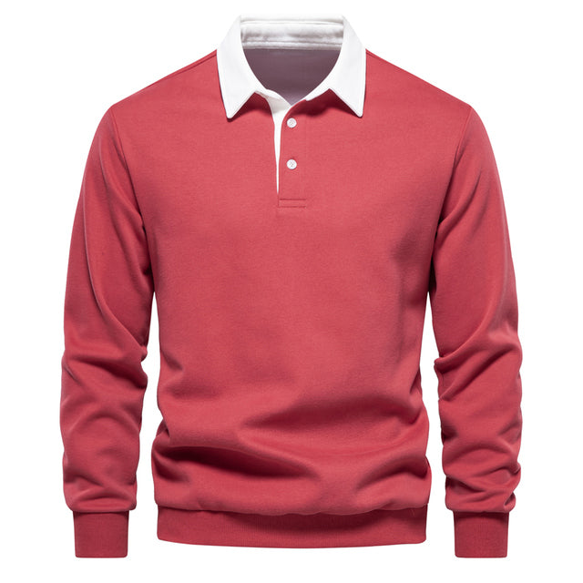 Herre Business Casual Genser med Knappestolpe 6