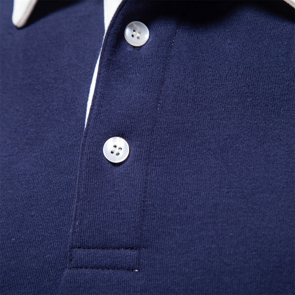 Herre Business Casual Genser med Knappestolpe 8