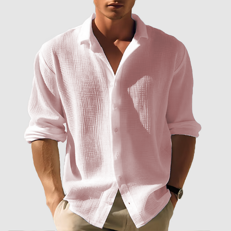 Herre Button-Down Skjorte Langermet Enfarget 3