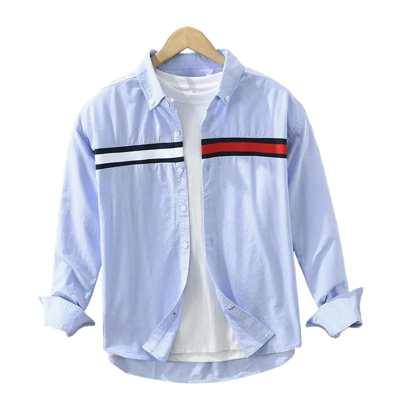 Herre Button-Up Skjorte med Fargeblokk 1