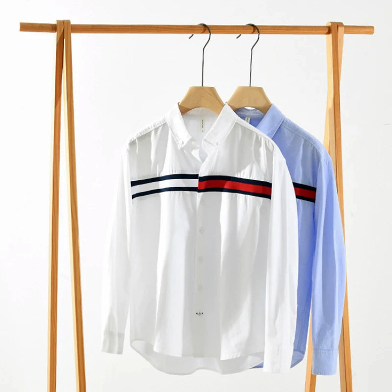 Herre Button-Up Skjorte med Fargeblokk 3