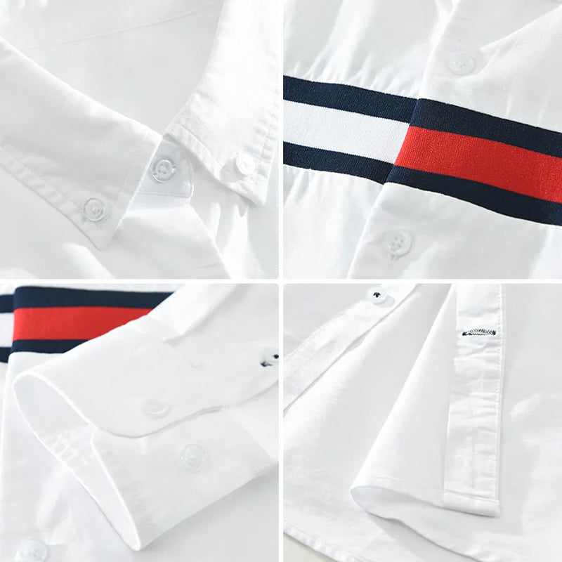 Herre Button-Up Skjorte med Fargeblokk 4