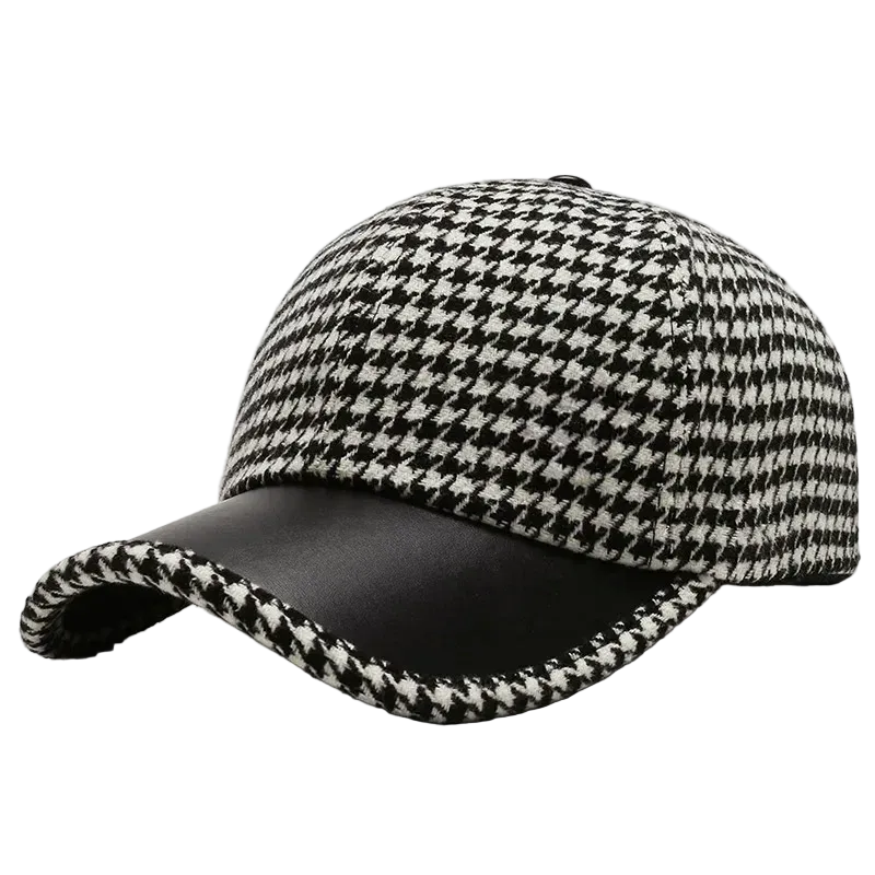 Herre Caps med Houndstooth Design 0