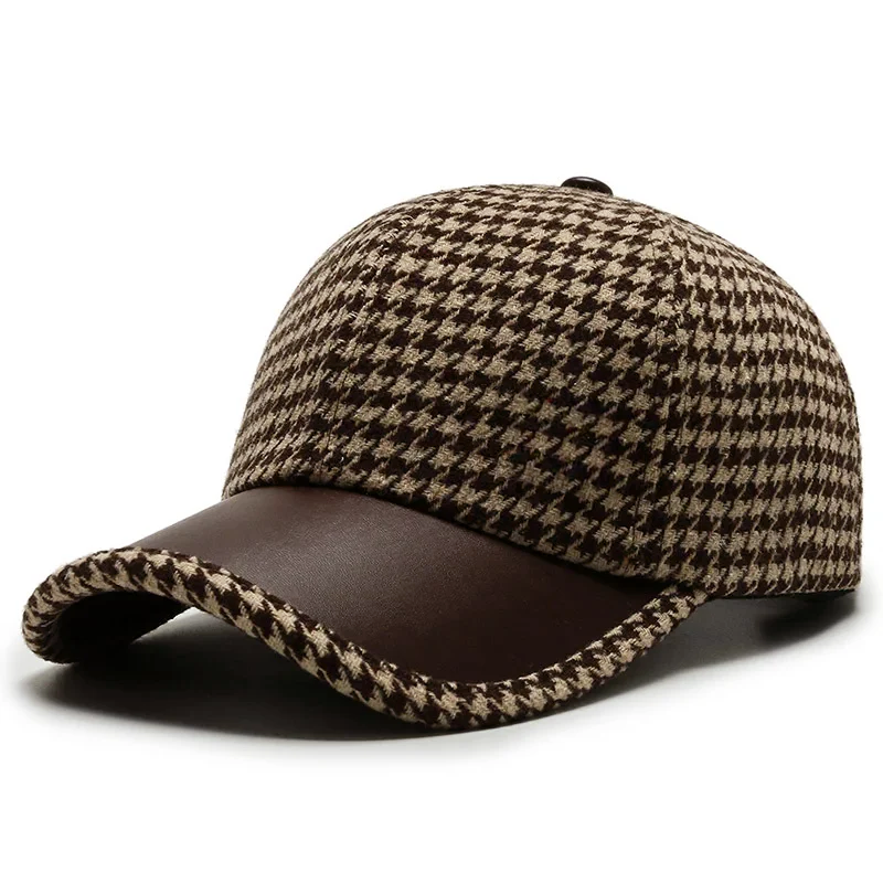 Herre Caps med Houndstooth Design 1