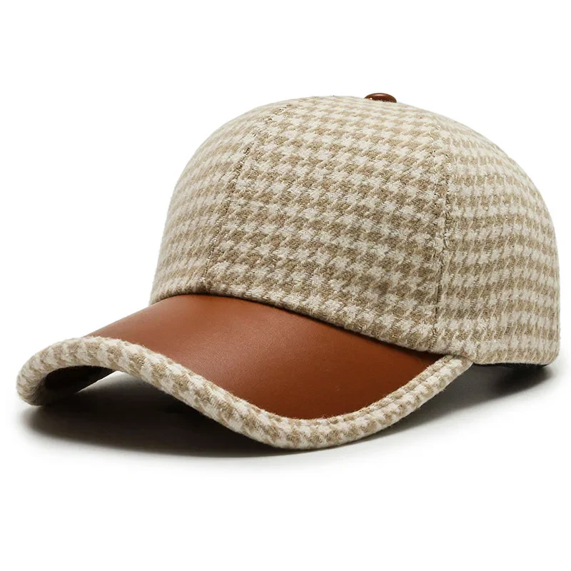 Herre Caps med Houndstooth Design 2