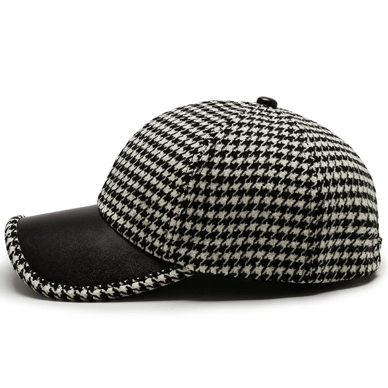 Herre Caps med Houndstooth Design 4