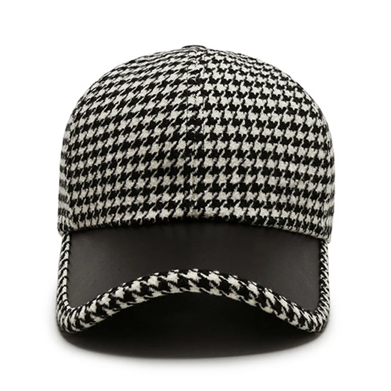 Herre Caps med Houndstooth Design 5