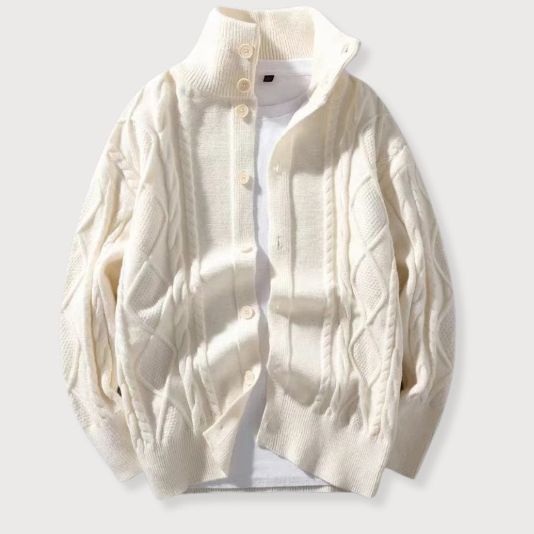 Herre Cardigan Jakke Kabelstrikket Design for Komfort og Stil 3