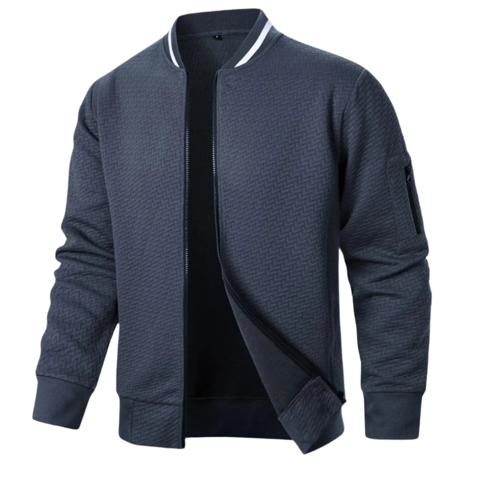 Herre Cardigan Jakke med Glidelås og Sidelommer - Avslappet Passform 8