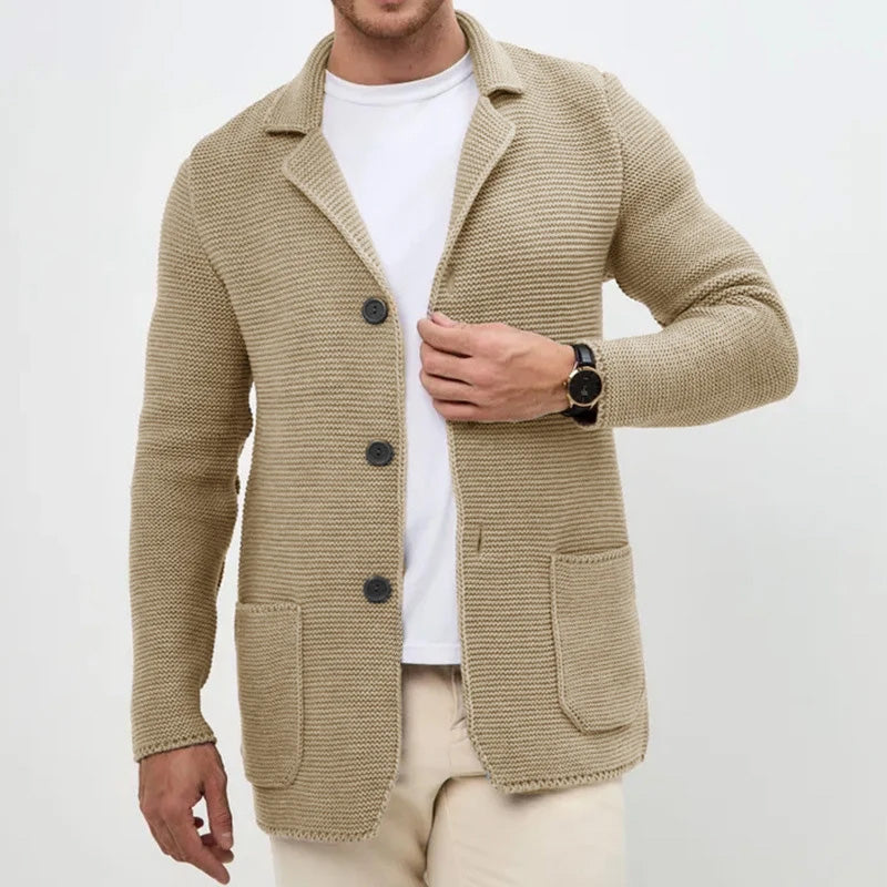 Herre Cardigan Jakke med Tidløs Design og Knappelukking 2