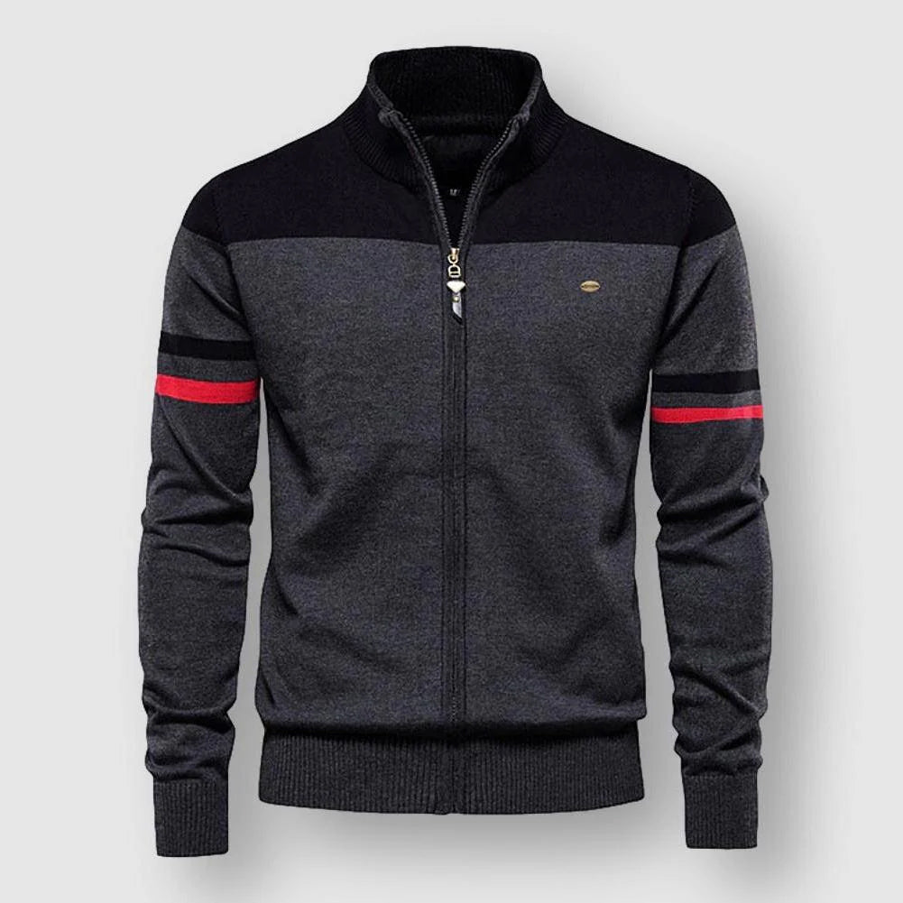 Herre Cardigan med Kontraststriper 2