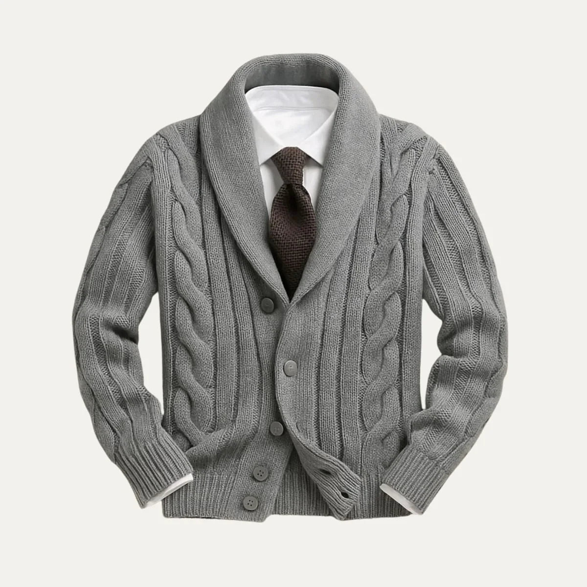 Herre Cardigan med Strikket Design 5